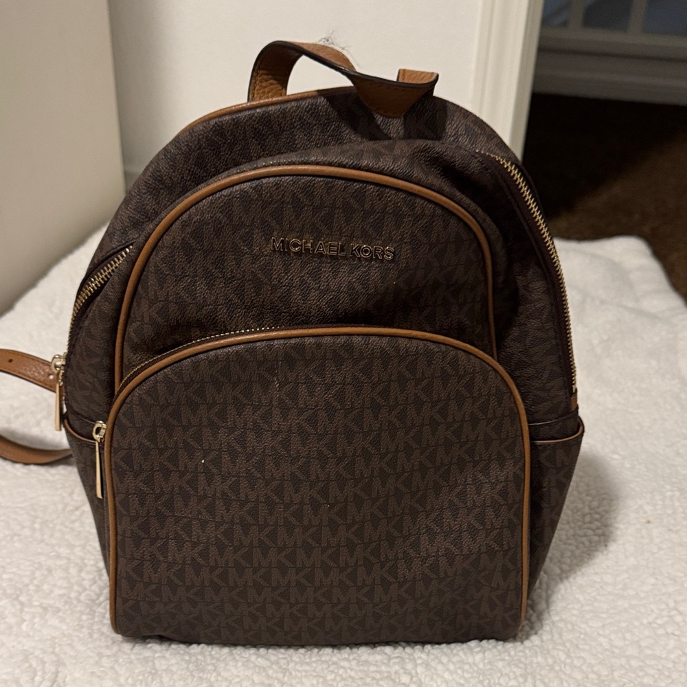 Michael Kors Dark Brown Monogram Backpack